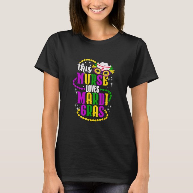 This Nurse Loves Mardi Gras Party T-Shirt (Vorderseite)