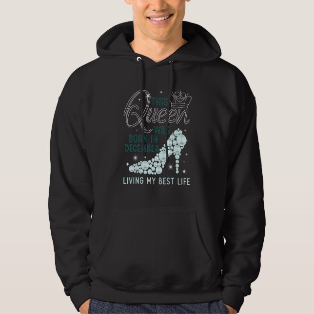 This Queen Was Born In December  Girls December da Hoodie (Vorderseite)