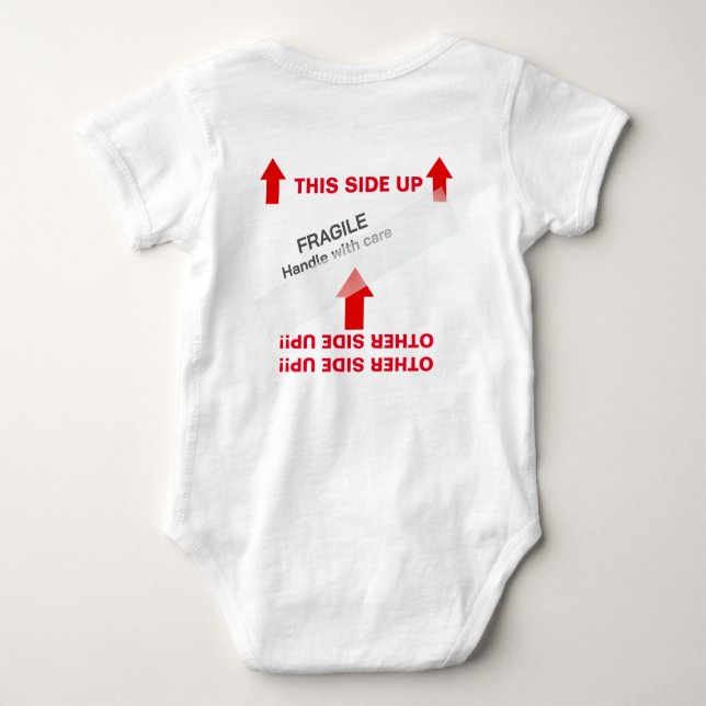 "This SEDE UP" Baby Handling Instructions Humorvol Baby Strampler (Rückseite)