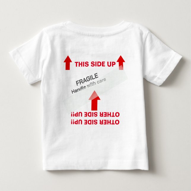 "This SEDE UP" Baby Handling Instructions Humorvol Baby T-shirt (Rückseite)