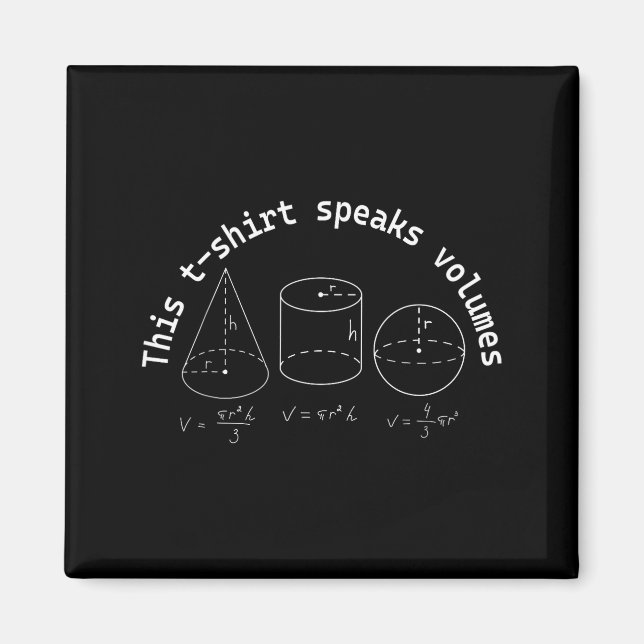 This Speaks Volumes Funny Maths Science Geeky Pun  Magnet (Vorne)