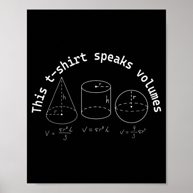This Speaks Volumes Funny Maths Science Geeky Pun  Poster (Vorne)