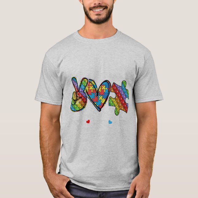 This tee with peace hand, heart shape and pop it s (Vorderseite)