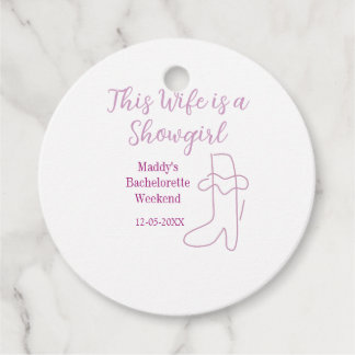 this wife is a showgirl bachelorette party purple  geschenkanhänger