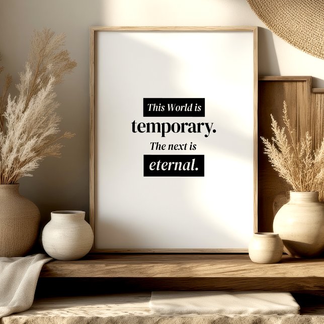 This World Is Temporary – Islamic Wall Art Poster (Von Creator hochgeladen)