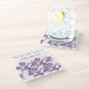 THISTL-violette Blume Glasuntersetzer