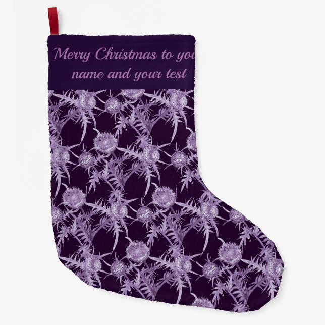 THISTL-violette Blume Großer Weihnachtsstrumpf (Vorderseite)