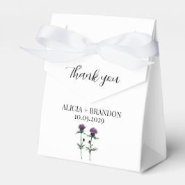 Thistle Lila Scottish Floral Modern Wedding Geschenkschachtel