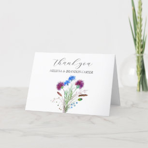 Thistle Lila Scottish Floral Wedding Vielen Dank Dankeskarte