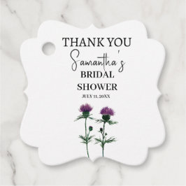 Thistle Purple Flowers Scottish Boho Brautparty Geschenkanhänger