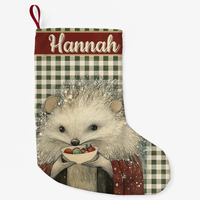 Thistle the Hedgehog | Woodland Whimsy  Kleiner Weihnachtsstrumpf (Vorderseite)