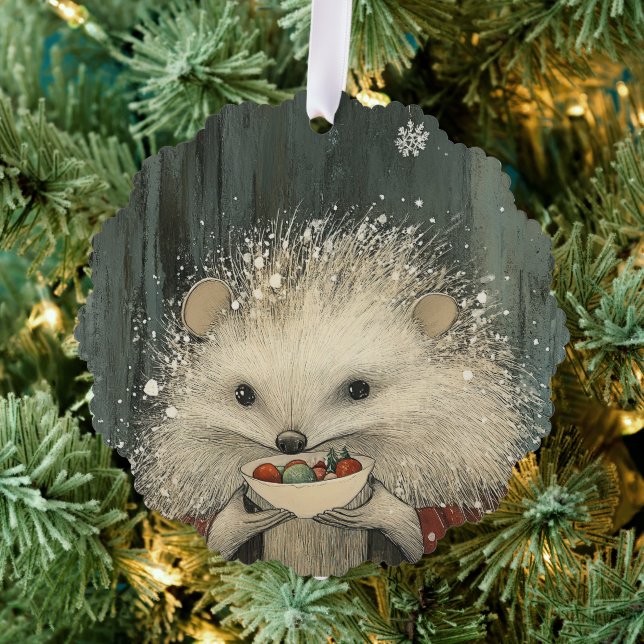 Thistle the Hedgehog | Woodland Whimsy  Ornament Karte (Insitu (Baum))
