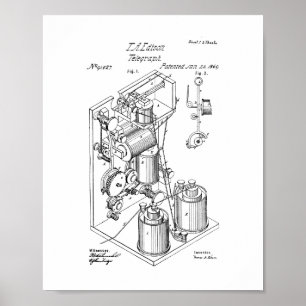Thomas Alva Edison Fernschreiber-Patent Poster