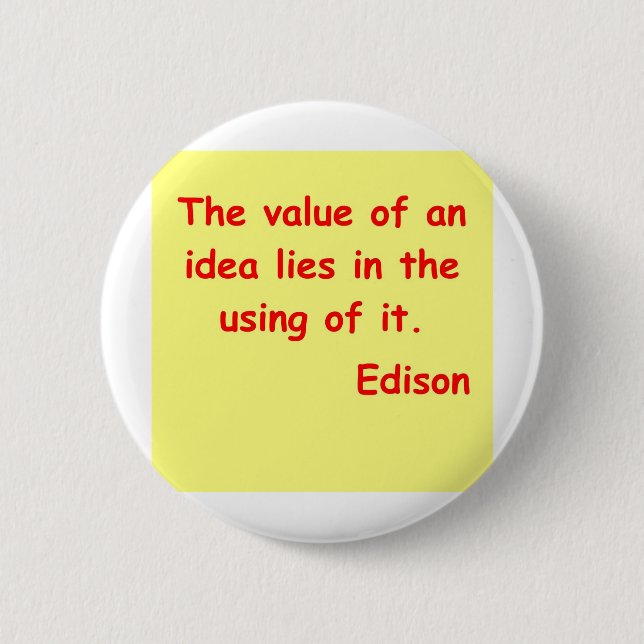 Thomas Alva Edison Zitat Button (Vorderseite)