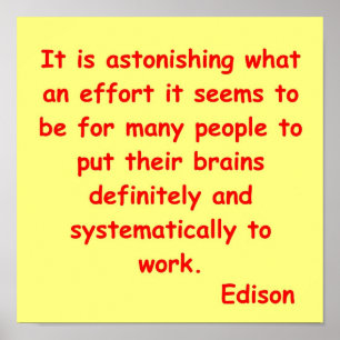 Thomas Alva Edison Zitat Poster