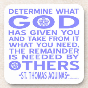 Thomas Aquinas God Give Light Blue Getränkeuntersetzer