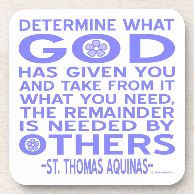 Thomas Aquinas God Give Light Blue Getränkeuntersetzer (Vorderseite)