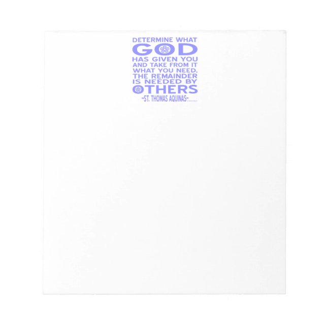 Thomas Aquinas God Give Light Blue Notizblock (Vorderseite)