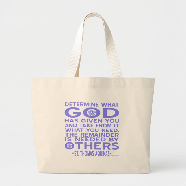 Thomas Aquinas God Given Light Blue Jumbo Stoffbeutel (Vorne)