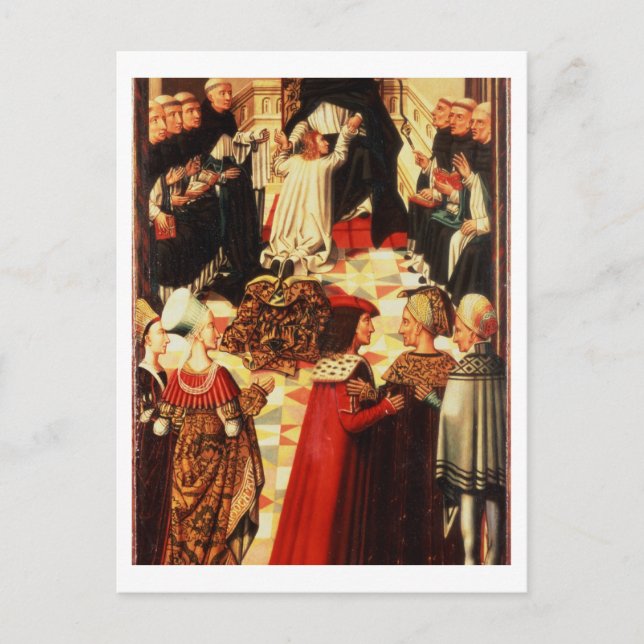 Thomas Aquinas wird in das dominikanische O aufgen Postkarte (Vorderseite)