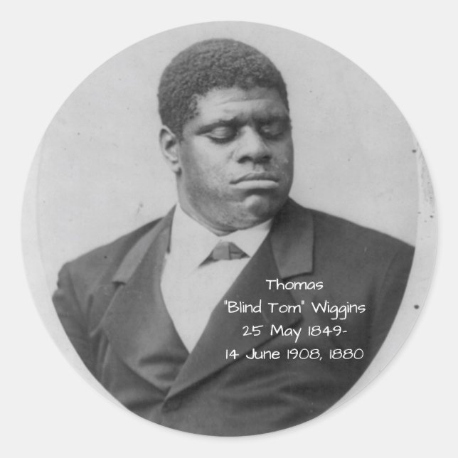 Thomas "Blind Tom" Wiggins 1880 Runder Aufkleber (Vorderseite)