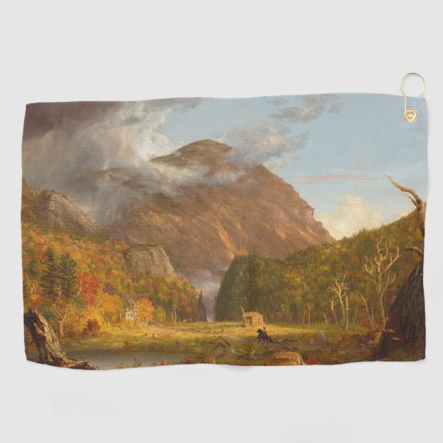 Thomas Cole Ausblick auf den Bergpass Golfhandtuch (Horizontal)