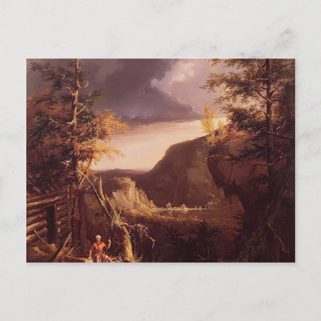 Thomas Cole - Daniel Boone sitzt an der Tür Postkarte (Vorderseite)