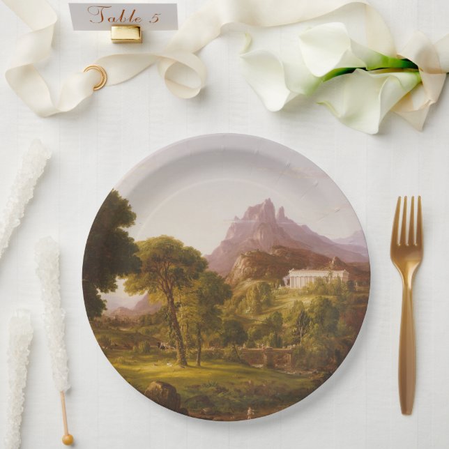 Thomas Cole Dream of Arcadia Pappteller (Hochzeit)