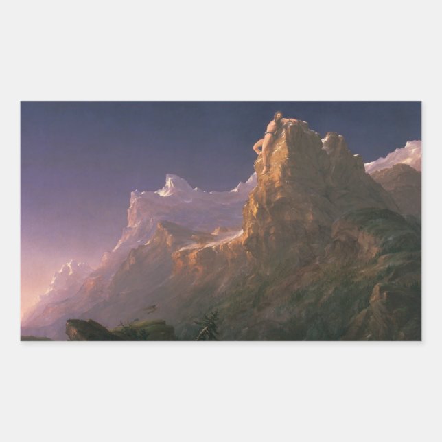 Thomas Cole - Prometheus Bound Rechteckiger Aufkleber (Vorderseite)