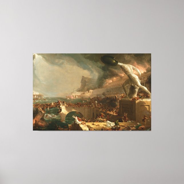 Thomas Cole The Course of Empire - Zerstörung Leinwanddruck (Vorderseite)