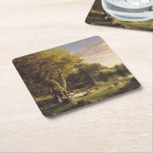 Thomas Cole The Pic-Nic Rechteckiger Pappuntersetzer