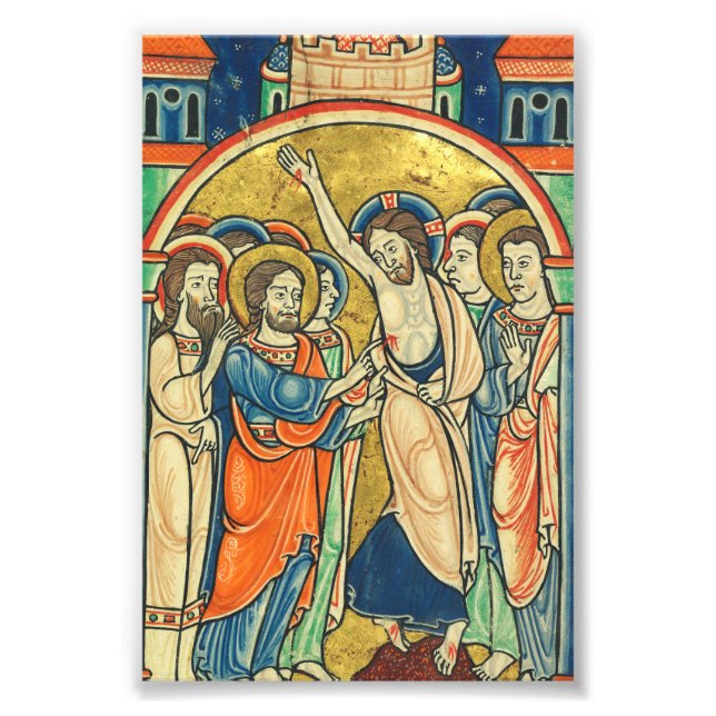 Thomas der Apostel und Jesus Fotodruck (Vorne)