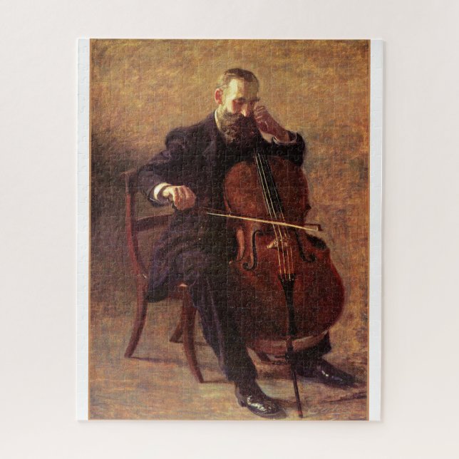 Thomas Eakins painting, The Cello Player, (Vertikal)
