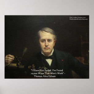 Thomas Edison "10 000 Voies" Affiches de citations