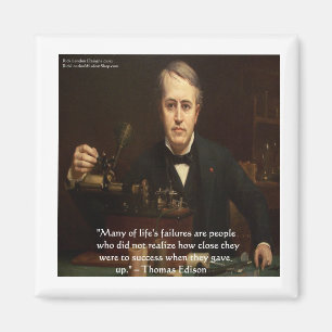 Thomas Edison "B4 Erfolg" Weisheitszitate Geschenk Magnet