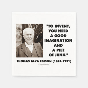 Thomas Edison erfindet Fantasie-Pile von Junk Serviette