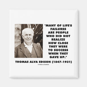 Thomas Edison Erfolgsausfälle sind Nah aufgeblasen Magnet