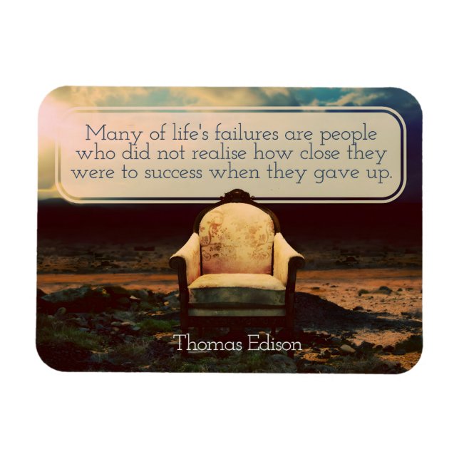Thomas Edison Inspirational Zitat "Failures" Magnet (Horizontal)