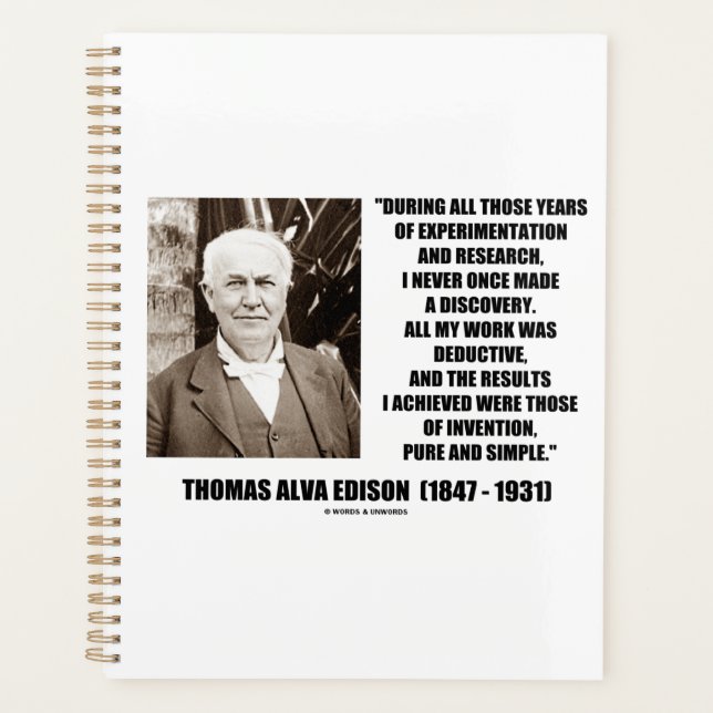 Thomas Edison Results Invention Pure Simple Quote Planer (Vorderseite)