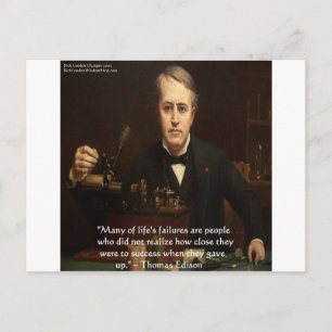 Thomas Edison "Vor dem Erfolg" Weisheitszitate Ges Postkarte