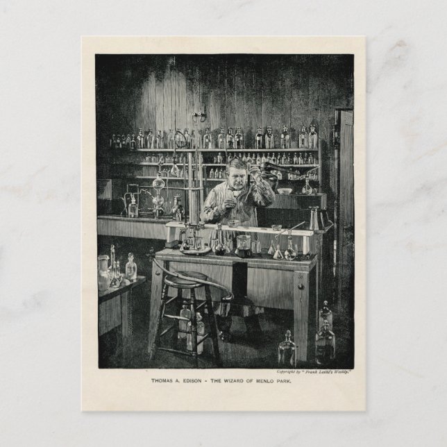 Thomas Edison Wizard von Menlo Park Postkarte (Vorderseite)