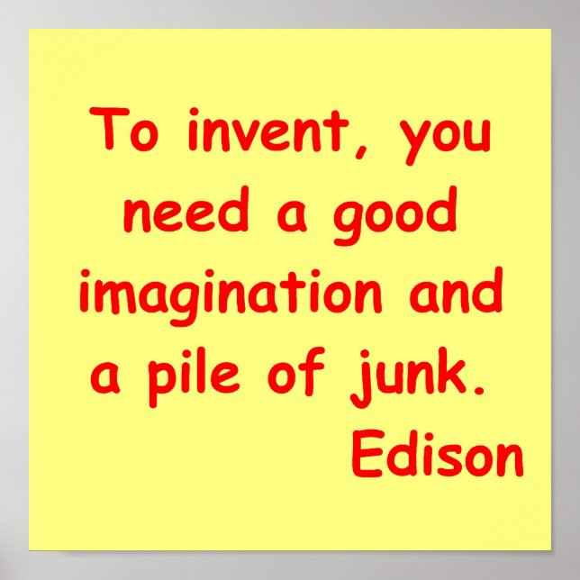 Thomas Edison Zitat Poster (Vorne)