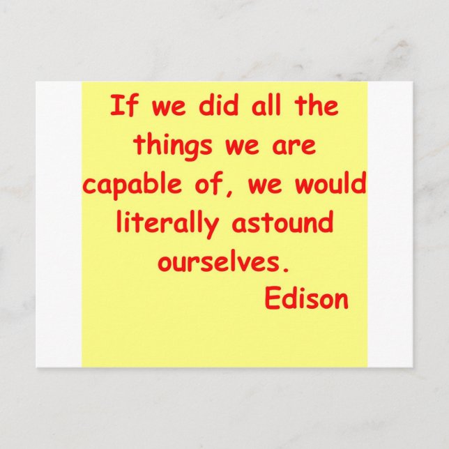 Thomas Edison Zitat Postkarte (Vorderseite)