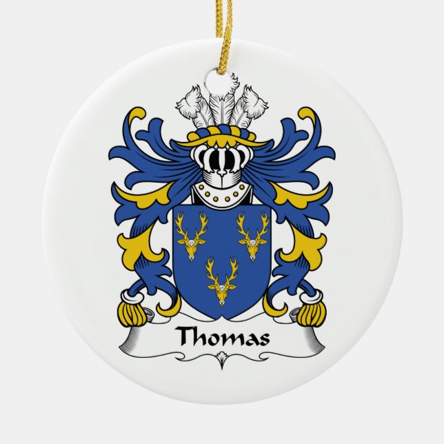 Thomas-Familienwappen-Verzierung Keramik Ornament (Vorne)
