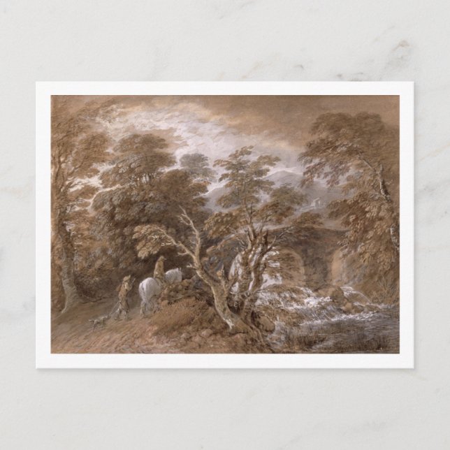 Thomas Gainsborough | Ein Waldbecken mit Felsen a Postkarte (Vorderseite)