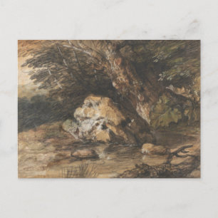 Thomas Gainsborough - Ein Waldbecken mit Felsen Postkarte