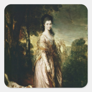 Thomas Gainsborough Portrait von Frau Quadratischer Aufkleber