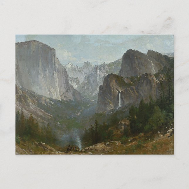 Thomas Hill - Amerikanische Ureinwohner in Campfir Postkarte (Vorderseite)