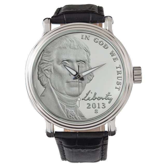 Thomas Jefferson (13. April 1743 - 4. Juli 1826) Armbanduhr (Vorderseite)