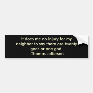 Thomas Jefferson auf religiöser Toleranz Autoaufkleber